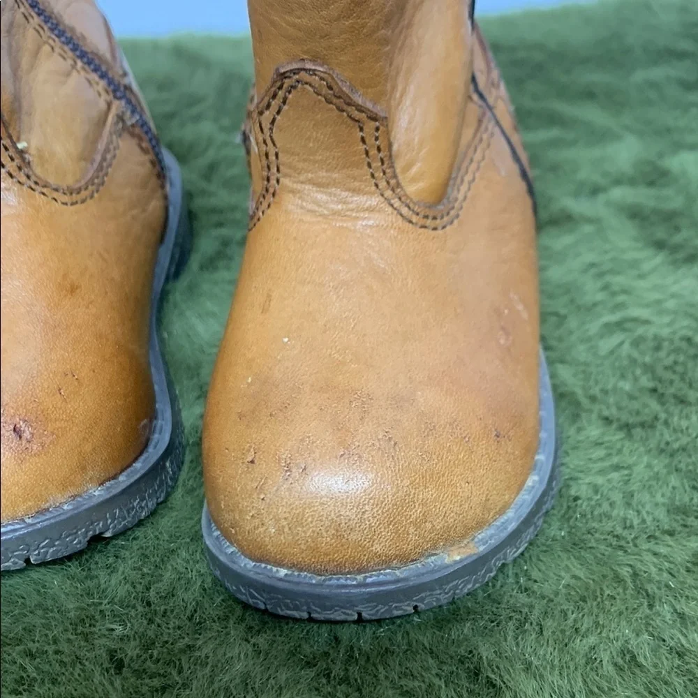 Smoky Mountain Boots Tan Western Leather Boots with Side Zippers and Rubber Sole